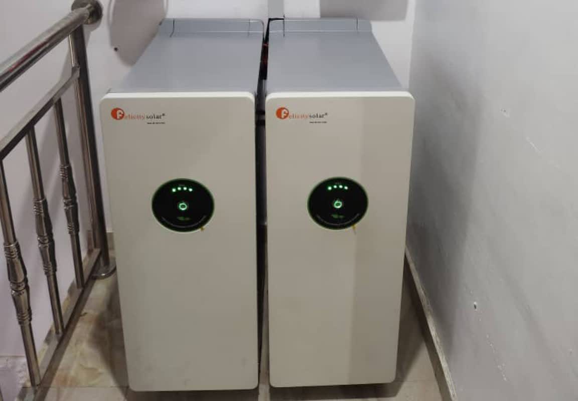 Two Felicity lithium batteries installed side by side